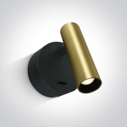 Εποίτιχο Σποτ LED 3W 3000Κ 36° Αλουμίνιο Brushed Brass/Μαύρο IP20 230V