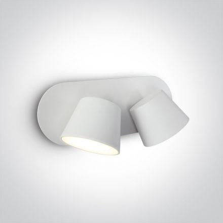 One Light Απλίκα Σποτ LED 2x6W 3000Κ Αλουμίνιο Λευκό 230V