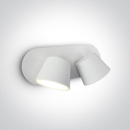 Απλίκα Σποτ LED 2x6W 3000Κ Αλουμίνιο Λευκό 230V