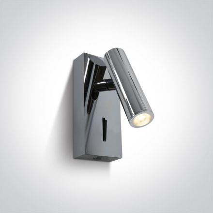 Επίτοιχο Σποτ LED 3W 3000Κ 36° Αλουμίνιο Chrome IP20 100-240V