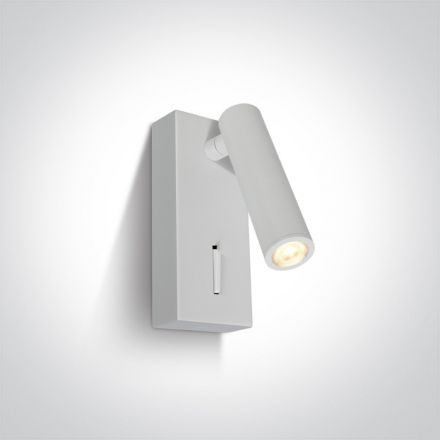 One Light Επίτοιχο Σποτ LED 3W 3000Κ 36° Αλουμίνιο Λευκό IP20 100-240V