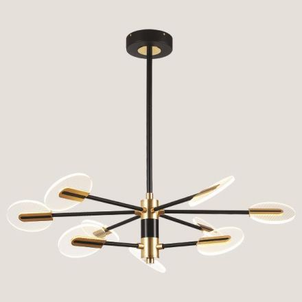 Φωτιστικό Κρεμαστο 9Φωτο LED 63W 3Cct 88X65 Μαυρο/Χρυσο
