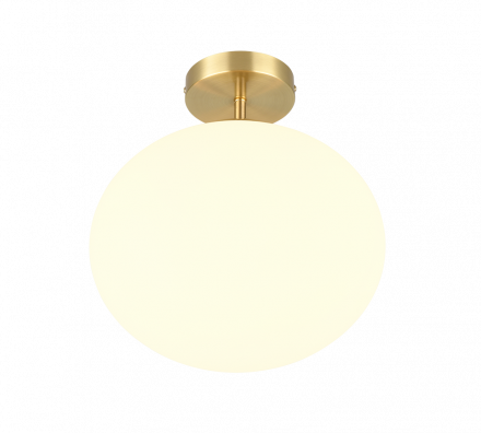 Trio Lighting Πλαφονιέρα 1xE27 FOMENTO Brass-Λευκό Μέταλλο-Γυαλί