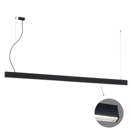Γραμμικό Κρεμαστό Φωτιστικό LED 88W L3380 3000K Μαύρο Microprismatic Ciba