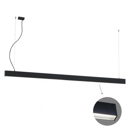 Γραμμικό Κρεμαστό Φωτιστικό LED 88W L3380 3000K Μαύρο Microprismatic Dim. Ciba