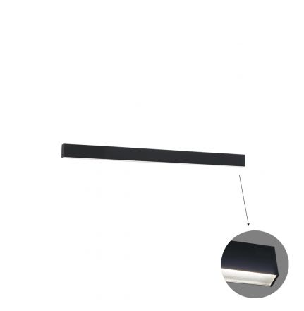 Γραμμικό Φωτιστικό Τοίχου LED 30W L1140 3000K Μαύρο Microprismatic Ciba