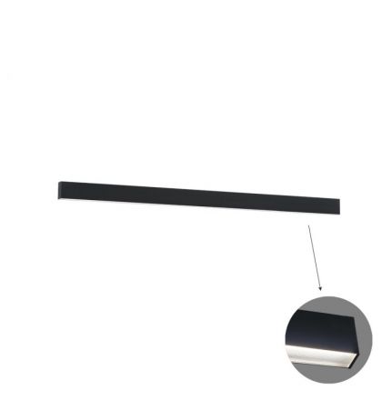 Γραμμικό Φωτιστικό Τοίχου LED 44W L1700 4000K Μαύρο Microprismatic Dim. Ciba