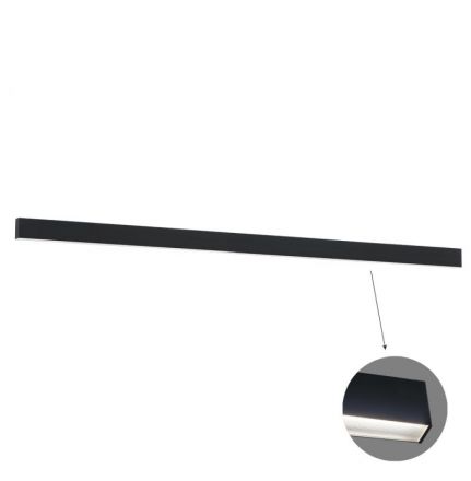 Γραμμικό Φωτιστικό Τοίχου LED 88W L3380 4000K Μαύρο Microprismatic Dim. Ciba