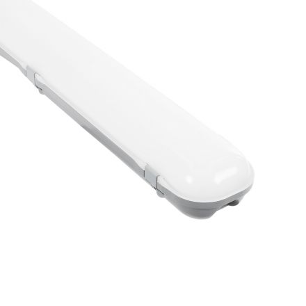 EMERGANO 60179 60cm Γραμμικό Βιομηχανικό Φωτιστικό Tri-Proof Τεχνολογίας Emergency με Ενσωματωμένη Μπαταρία Li-Ion 3.7V 2600mAH & Αυτονομία 3 Ώρες LED 24W 2880lm 120° AC 220-240V Αδιάβροχο IP65 Γκρι Σώμα με Γαλακτερό Κάλυμα Πλαστ