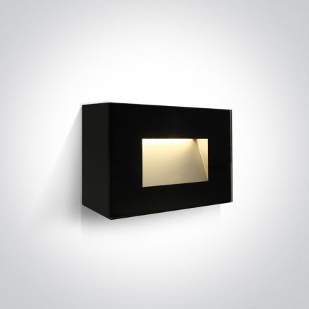 Επίτοιχη Απλίκα LED 4W 3000K Γυαλί/Μέταλλο IP65 Μαύρο Dark Light