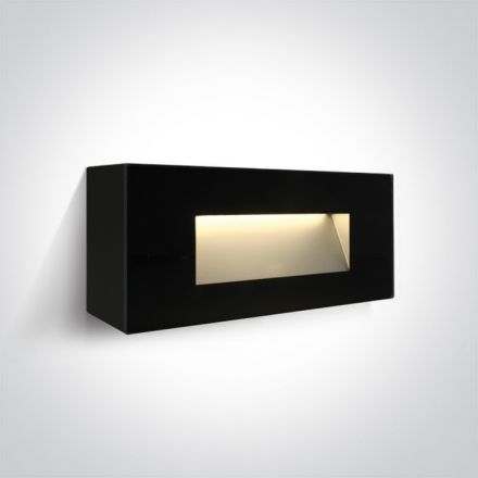 Επίτοιχη Απλίκα LED 5W 3000K Γυαλί/Μέταλλο IP65 Μαύρο Dark Light
