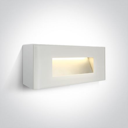 Επίτοιχη Απλίκα LED 5W 3000K Γυαλί/Μέταλλο IP65 Λευκό Dark Light