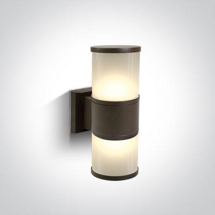 Απλίκα LED Up-Down 2xE27 Die Cast Καφέ Σκουριά IP54 100-240V