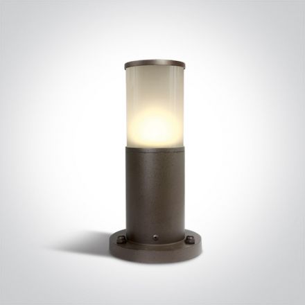 Κολωνάκι LED E27 Die Cast Καφέ Σκουριά IP54 100-240V 35cm