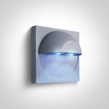 Επίτοιχη Απλίκα LED 2x1W Μπλε Die Cast IP54 230V Γκρι