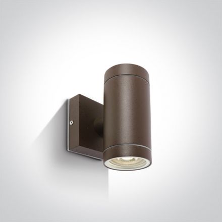 Επίτοιχη Απλίκα LED Up-Down GU10 MR16 Die Cast IP54 100-240V Καφέ Σκουριά 67130