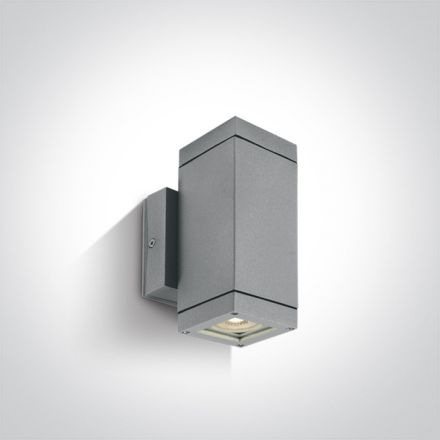 Επίτοιχη Απλίκα LED Up-Down GU10 MR16 Cube Die Cast IP54 100-240V Γκρι