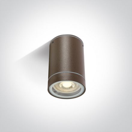 One Light Spot Οροφής LED GU10 MR16 Die Cast IP54 100-240V Καφέ Σκουριά