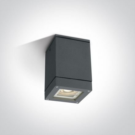 One Light Επίτοιχη Cube Απλίκα LED GU10 MR16 Die Cast IP54 100-240V Ανθρακί