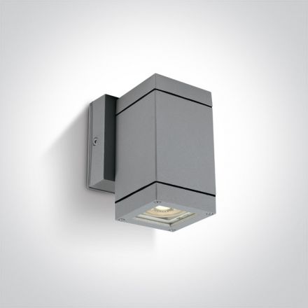 One Light Επίτοιχη Απλίκα LED GU10 MR16 Cube Die Cast IP54 100-240V Γκρι 67130F