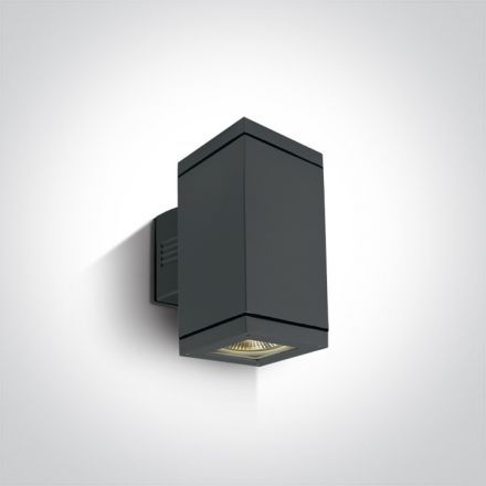 Τετράγωνο Επίτοιχο Φωτιστικό LED 2xE27 PAR30 Die Cast Ανθρακί IP54