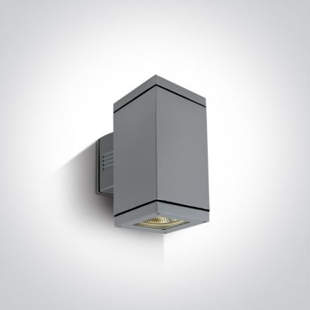 Τετράγωνο Επίτοιχο Φωτιστικό LED 2xE27 PAR30 Die Cast Γκρι IP54
