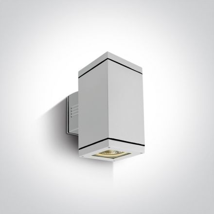 Τετράγωνο Επίτοιχο Φωτιστικό LED 2xE27 PAR30 Die Cast Λευκό IP54