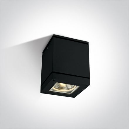 Τετράγωνο Φωτιστικό Οροφής LED E27 PAR30 Die Cast Μαύρο IP54