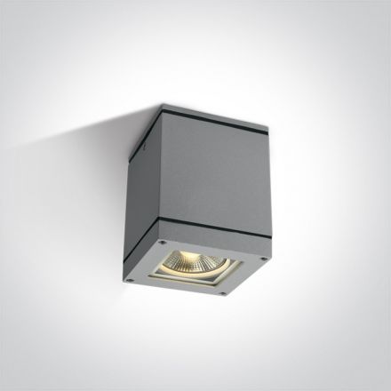 Τετράγωνο Φωτιστικό Οροφής LED E27 PAR30 Die Cast Γκρι IP54