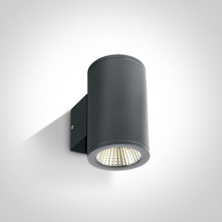 One Light Επίτοιχη Απλίκα COB LED 2x6W 3000K 35° Die Cast IP54 Ανθρακί