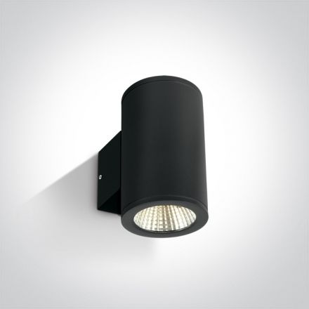 One Light Επίτοιχη Απλίκα COB LED 2x6W 3000K 35° Die Cast IP54 Μαύρο