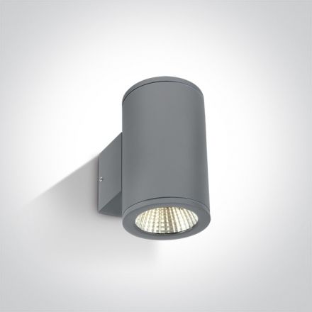 Επίτοιχη Απλίκα COB LED 2x6W 3000K 35° Die Cast IP54 Γκρι