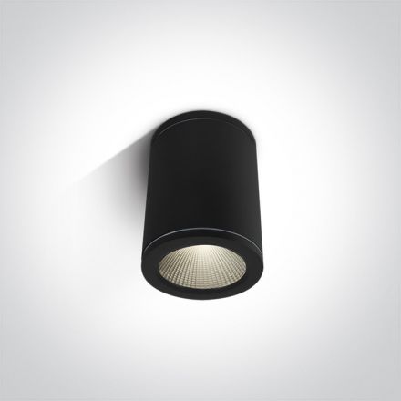 One Light Στρογγυλό Spot Οροφής LED 6W 3000K Die Cast 100-240V Μαύρο IP54
