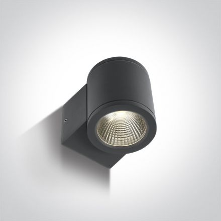 Επίτοιχη Απλίκα COB LED 6W 3000K 35° Die Cast IP54 Ανθρακί