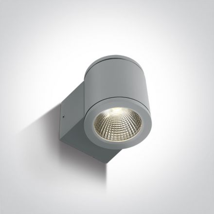 Επίτοιχη Απλίκα COB LED 6W 3000K 35° Die Cast IP54 Γκρι