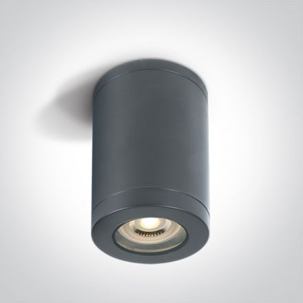 One Light Φωτιστικό Οροφής Cylinder LED GU10 MR16 ABS/PC 100-240V IP65 Ανθρακί 67142A
