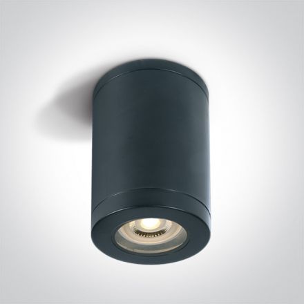 One Light Φωτιστικό Οροφής Cylinder LED GU10 MR16 ABS/PC 100-240V IP65 Μαύρο 67142A