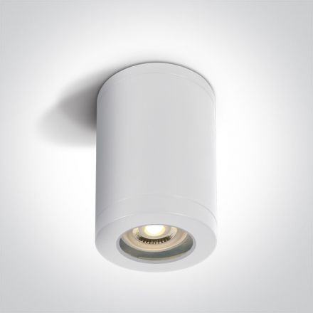 One Light Φωτιστικό Οροφής Cylinder LED GU10 MR16 ABS/PC 100-240V IP65 Λευκό 67142A