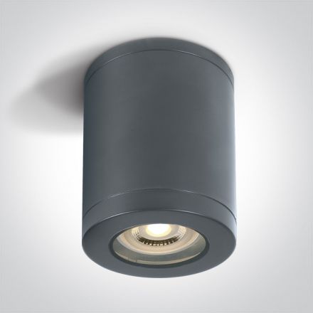 One Light Φωτιστικό Οροφής Cylinder LED GU10 MR16 ABS/PC 100-240V IP65 Ανθρακί 67142B