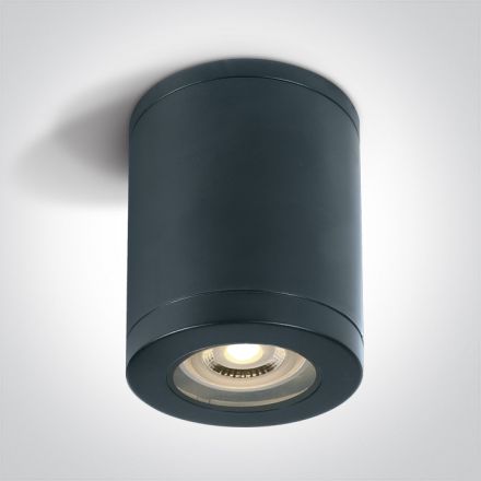 One Light Φωτιστικό Οροφής Cylinder LED GU10 MR16 ABS/PC 100-240V IP65 Μαύρο 67142B