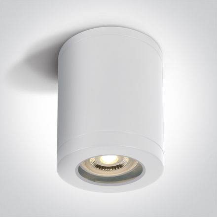 One Light Φωτιστικό Οροφής Cylinder LED GU10 MR16 ABS/PC 100-240V IP65 Λευκό 67142B
