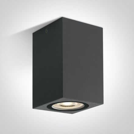One Light Spot Οροφής LED GU10 MR16 ABS/PC IP65 100-240V Ανθρακί