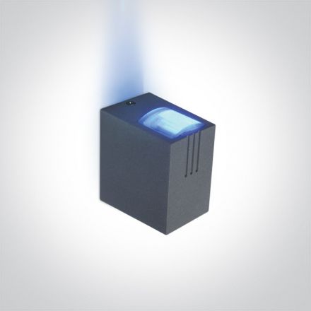 Επίτοιχη Απλίκα LED 3W Μπλε Die Cast IP54 100-240V Γκρι