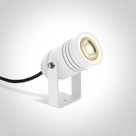 One Light Σποτ Κήπου LED GU10 MR16 Αλουμίνιο Λευκό IP65 100-240V