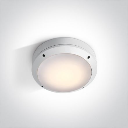 One Light Επίτοιχη Απλίκα Plafo LED E27 Die Cast Λευκό IP54