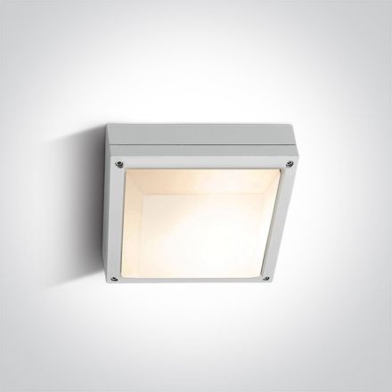Τετράγωνο Φωτιστικό Οροφής Plafo LED E27 Die Cast Λευκό IP54