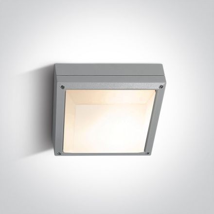 Τετράγωνο Φωτιστικό Οροφής Plafo LED 2xE27 Die Cast Γκρι IP54