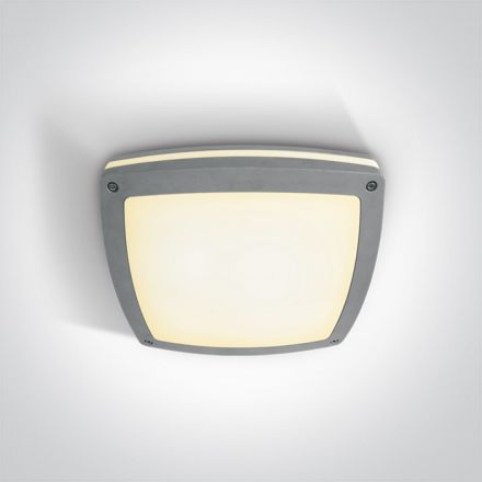 One Light Φωτιστικό Οροφής Plafo LED 2xE27 Die Cast Γκρι IP54