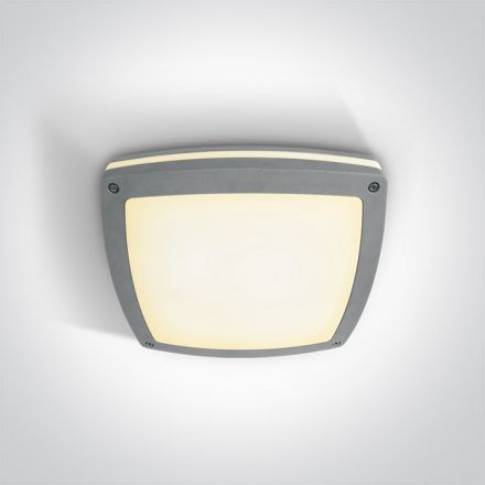 Φωτιστικό Οροφής Plafo LED 2xE27 Die Cast Γκρι IP54