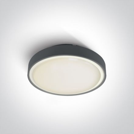 Στρογγυλή Πλαφονιέρα LED SMD 24W 3000Κ 230V ABS/PC Ανθρακί IP65